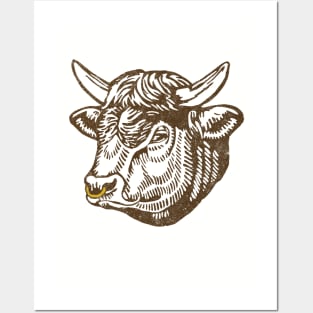 Highland Cow Head Posters and Art